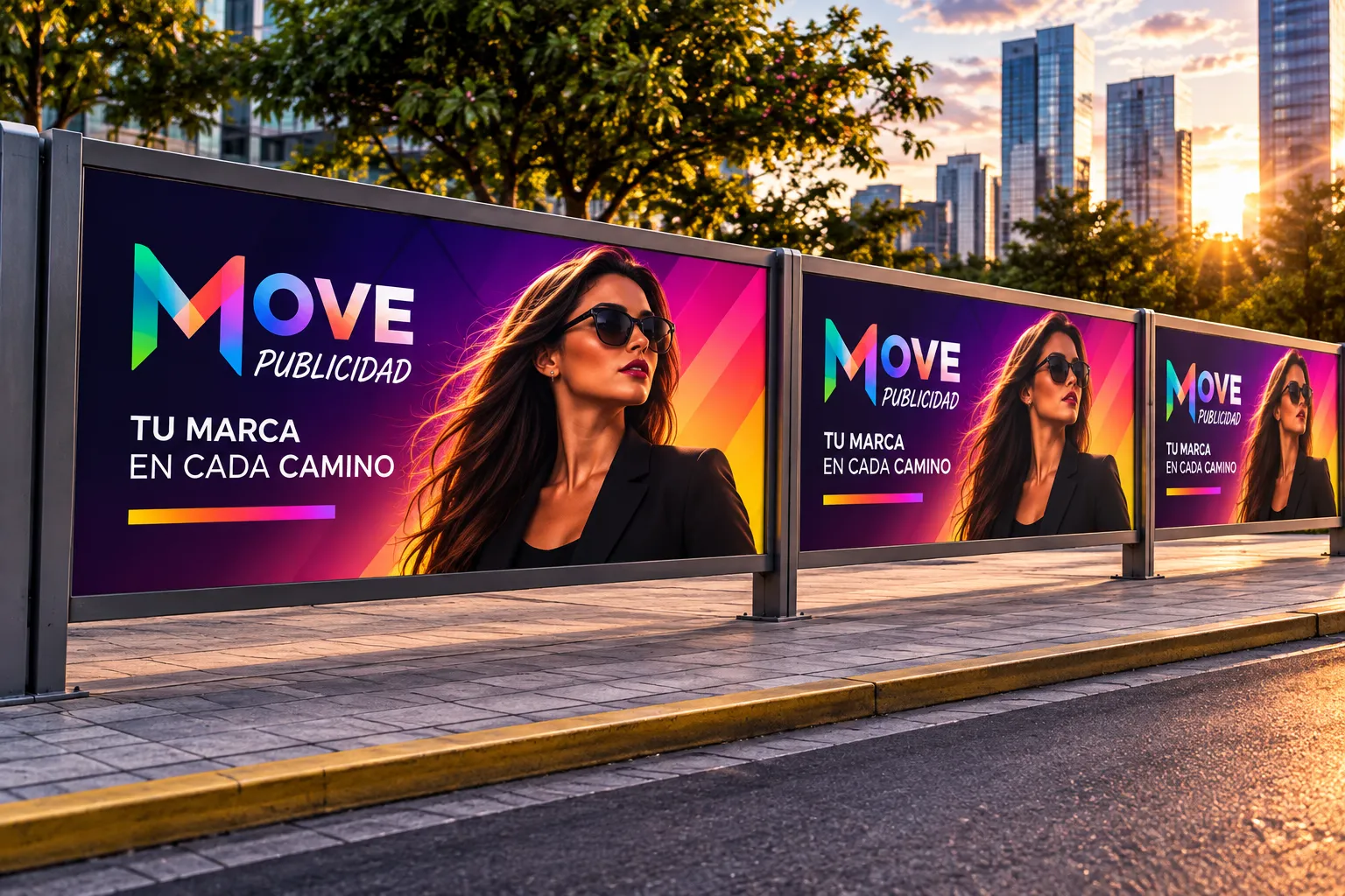 Vallas fijas Move Publicidad en bulevar de alto flujo, disponibles para campañas en Aguascalientes