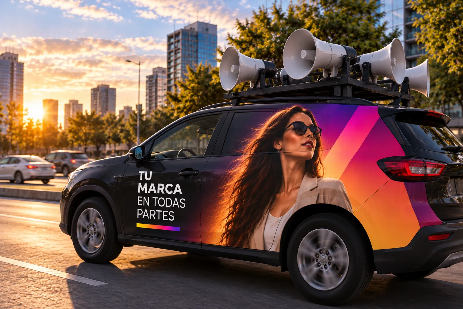 Unidad de perifoneo profesional Move Publicidad con bocinas de alcance para activaciones en mercados de Aguascalientes