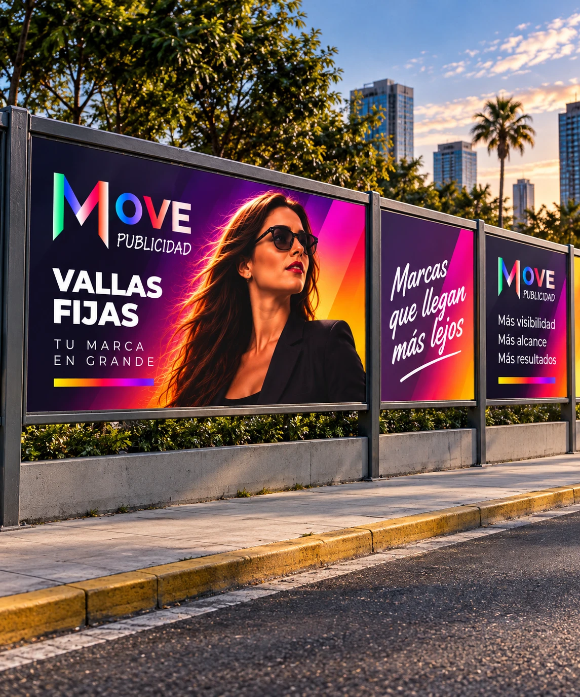 Vallas fijas Move Publicidad en bulevar de alto flujo, disponibles para campañas en Reynosa y Tamaulipas